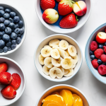 A close-up, high-resolution macro photograph of a vibrant assortment of freeze-dried fruits and berries. The composition features crisp, intensely colored strawberries, blueberries, and apple slices from a local Swedish orchard, showcasing their delicate texture and concentrated natural sweetness. They are artfully arranged in a minimalist, light-colored ceramic bowl on a clean, modern white surface, with soft, diffused studio lighting highlighting their details. The image evokes freshness and advanced food preservation technology. Safe for work, appropriate content, family-friendly, professionally prepared, high quality.